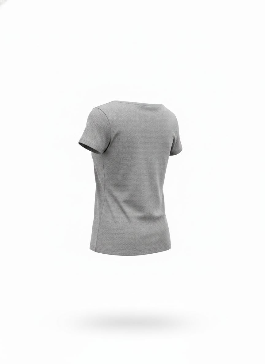 Gray Square Neck T-Shirt for Women
