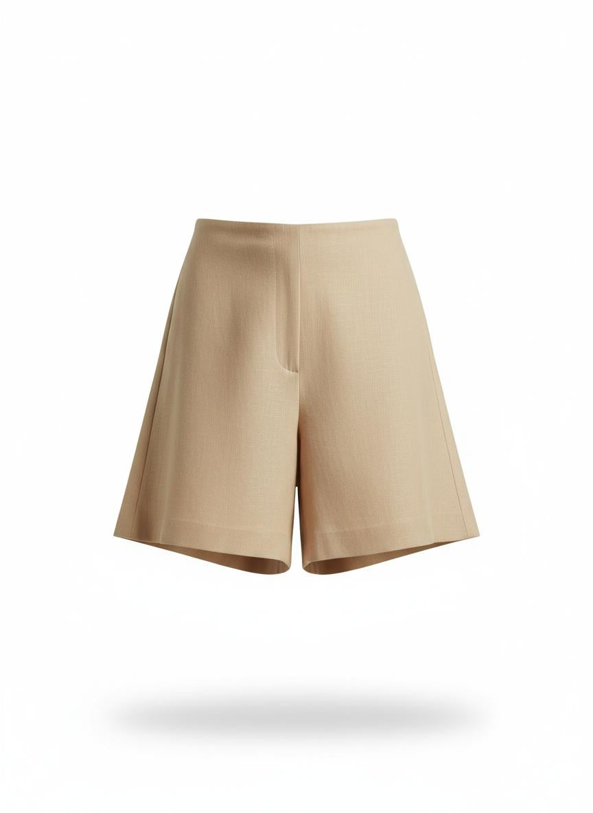 Beige A-Line Short for Women