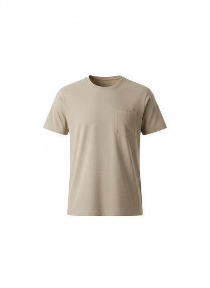 Beige Pocket T-Shirt for Men
