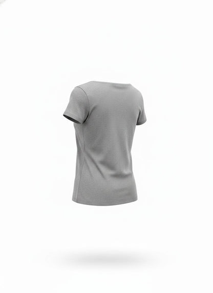 Gray Square Neck T-Shirt for Women