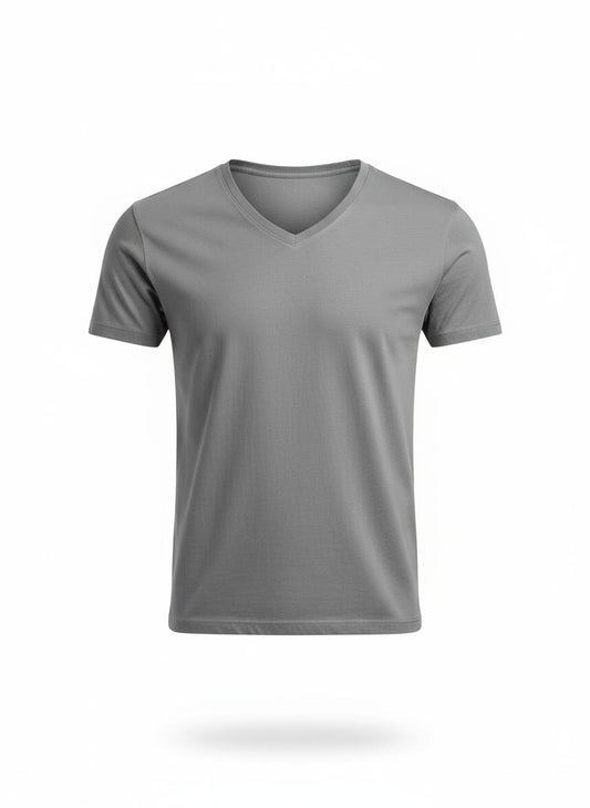 Gray V-Neck T-Shirt for Men