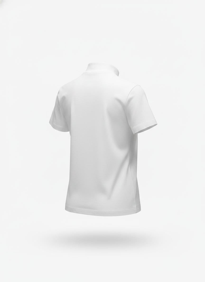 White Mock Neck T-Shirt for Women