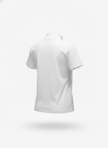 White Mock Neck T-Shirt for Women