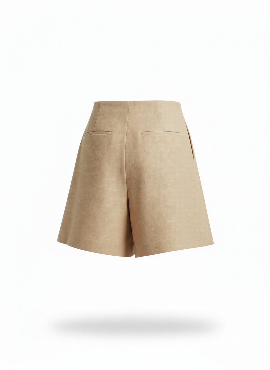 Beige A-Line Short for Women