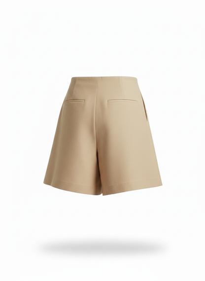 Beige A-Line Short for Women