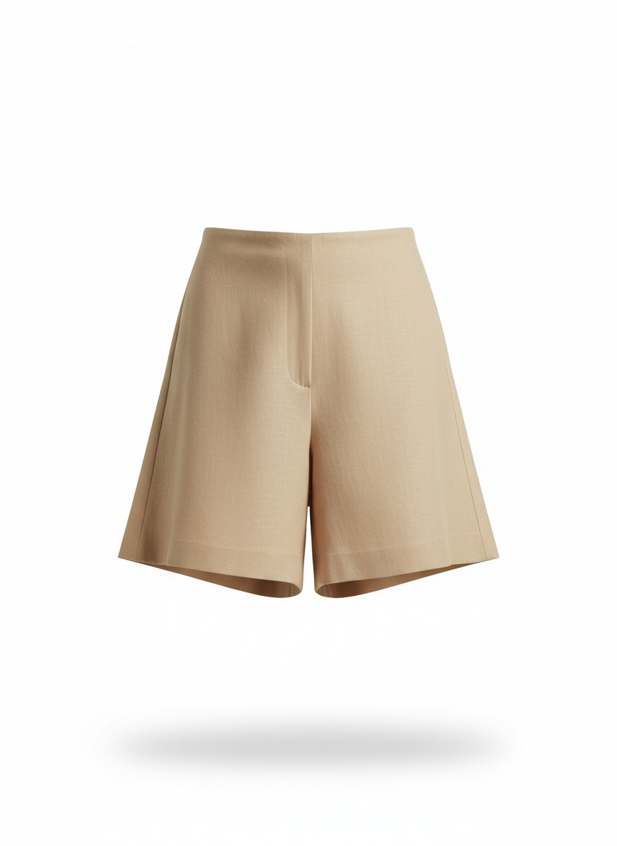 Beige A-Line Short for Women