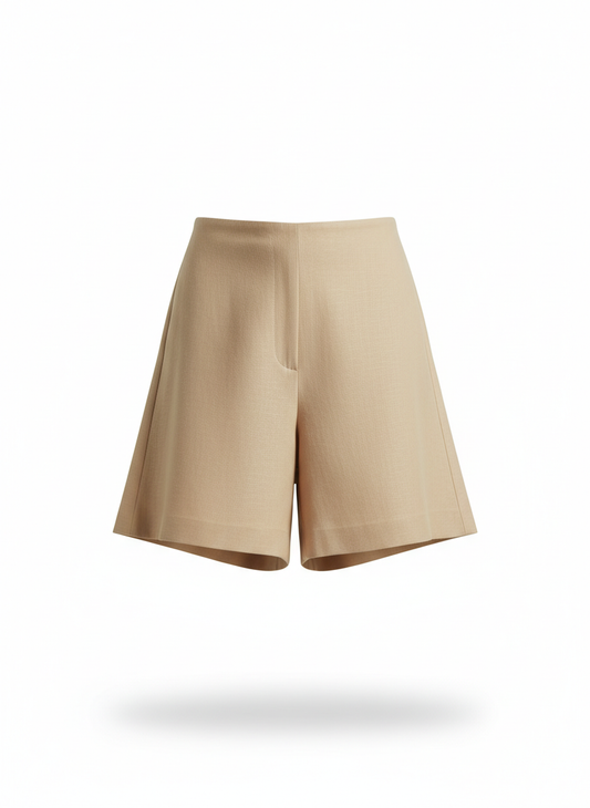 Beige A-Line Short for Women