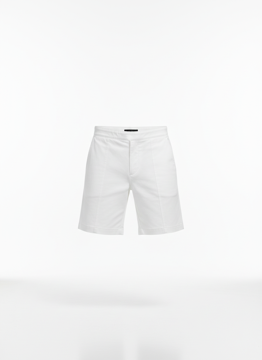 White Panelled Short for Men