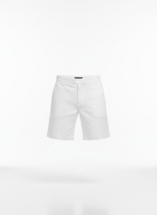 White Panelled Short for Men